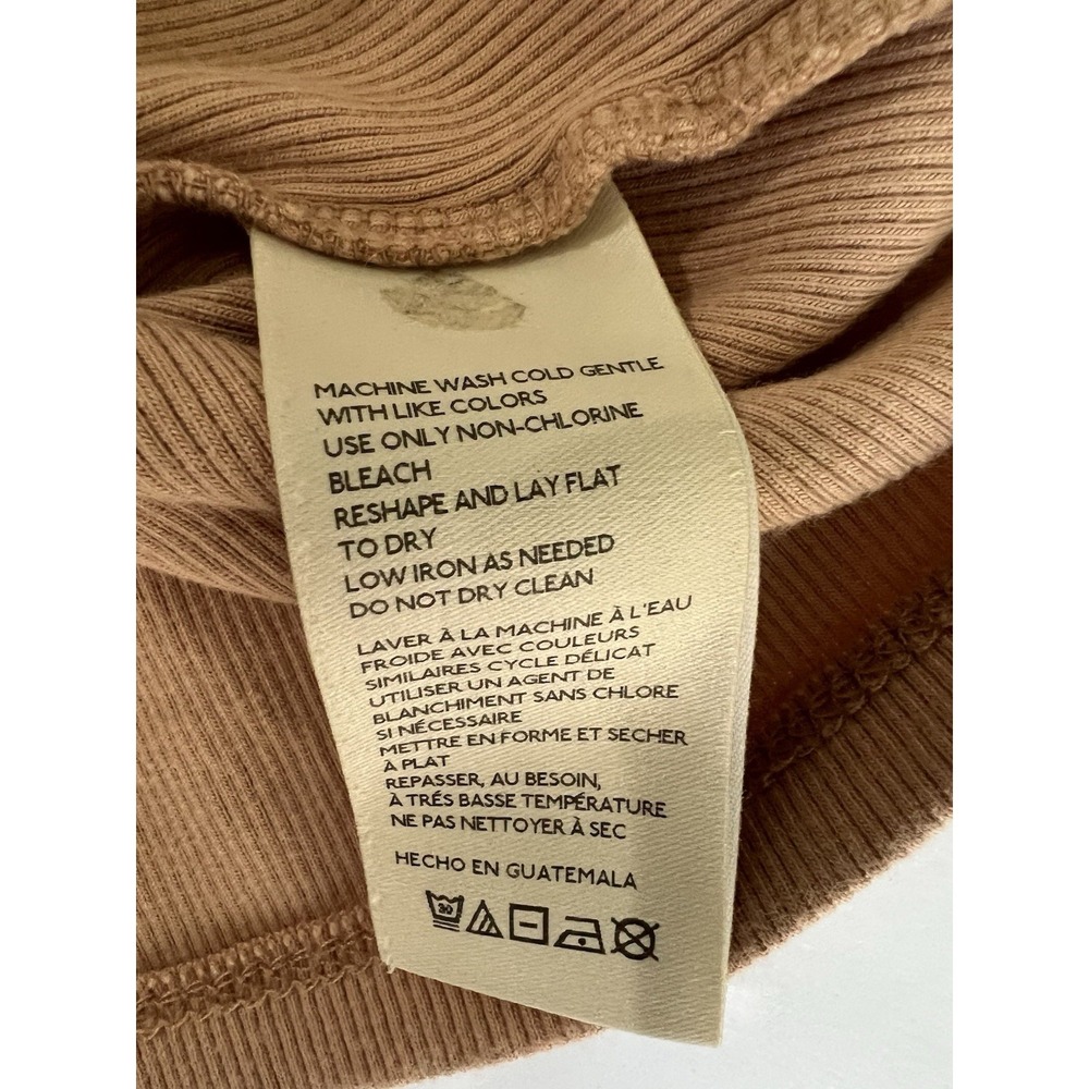 Maeve Anthropologie Racerback Ribbed Cotton Cropped Tank Tan Size XL - Picture 5 of 8